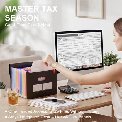ThinkTex Accordion File Organizer, 12 - Pocket Expanding File Folders