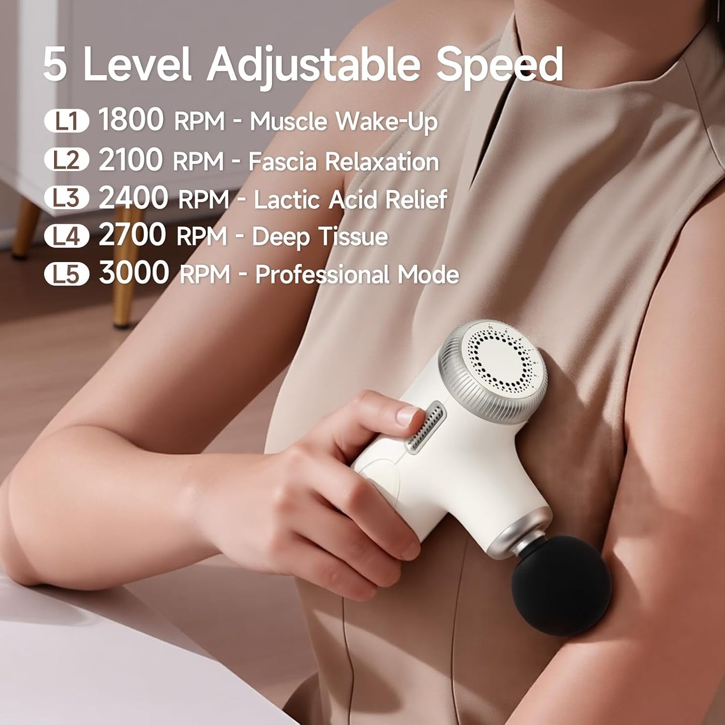 HEYCHY Super Mini Massage Gun Deep Tissue, Handheld Muscle Massager with 4 Heads, Percussion Travel Size Massager Gun FSA Eligible for Men Women Back Relief, Quiet for Home, Gym, Office, HSA, Black