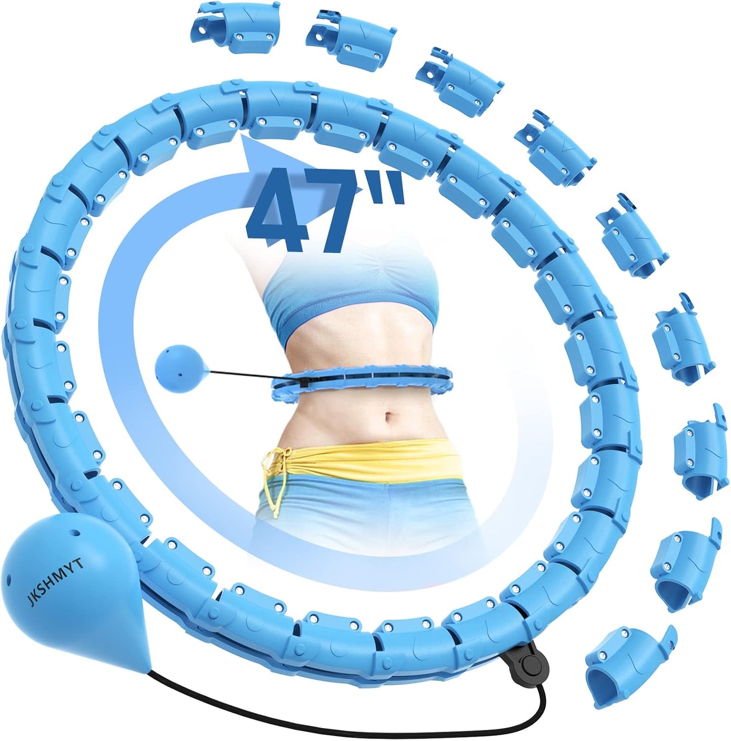 JKSHMYT Weighted Hula Circle for Adults Weight Loss, Infinity Fitness Hoop