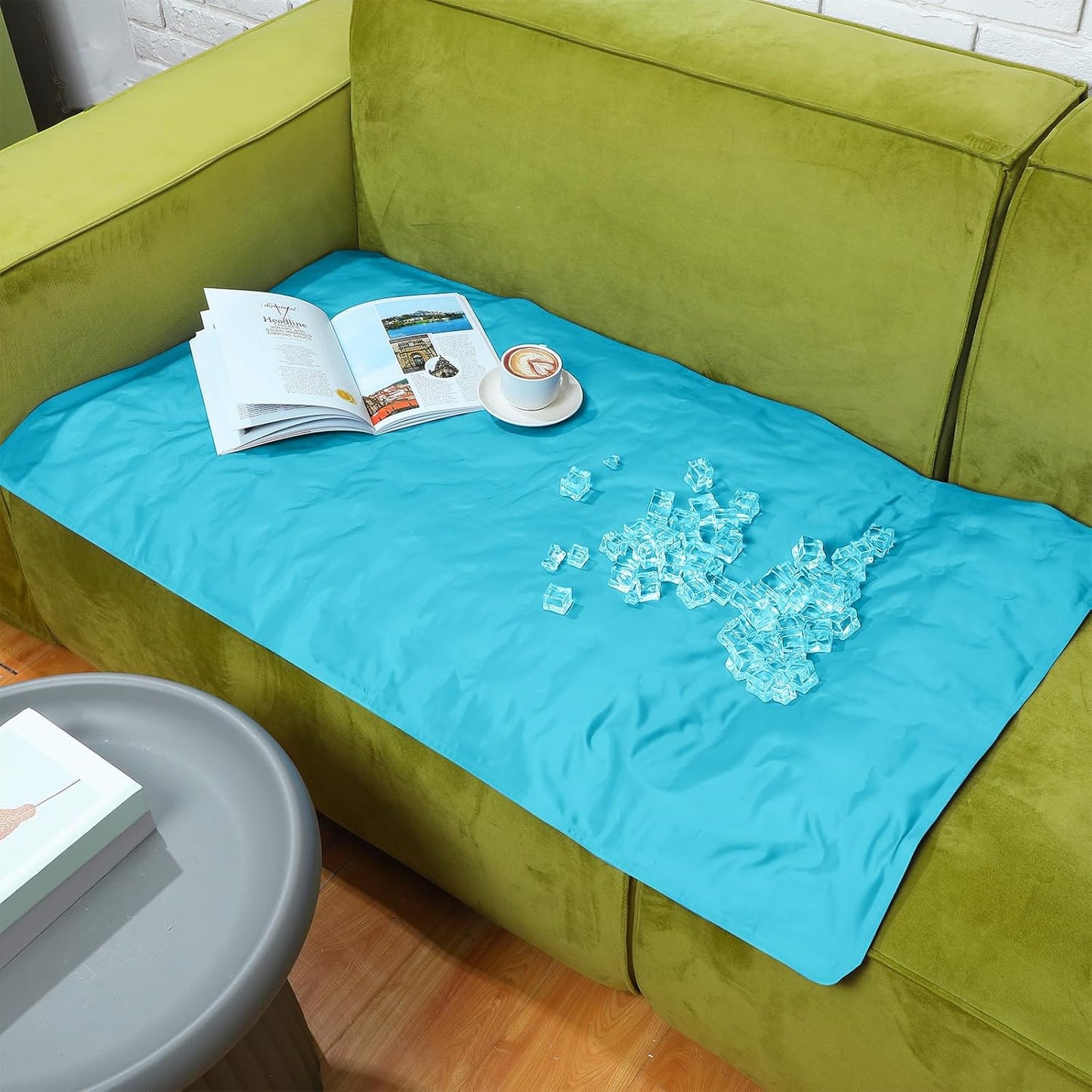 Drydiet Cooling Pad Mat for Bed Cooling Mattress Pad Gel for Sleep, Summer Hot Flashes, Adult, Pets, No Water or Electricity Required(Plain,48 x 28 Inch,Light Blue)