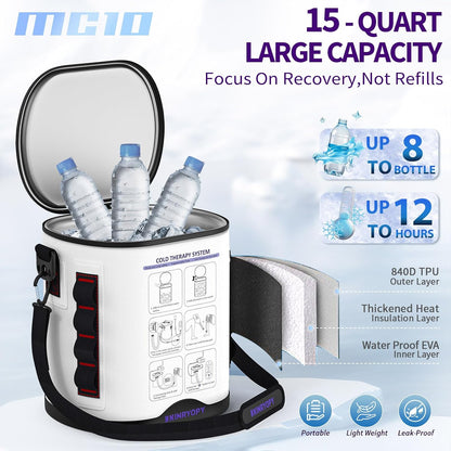 Cold Therapy Machine for Shoulder with Programmable Timer, Portable Ice Machine for Shoulder After Surgery, Lightweight Replacement Recovery System, Cryotherapy Pain Relief w/Compression Pad