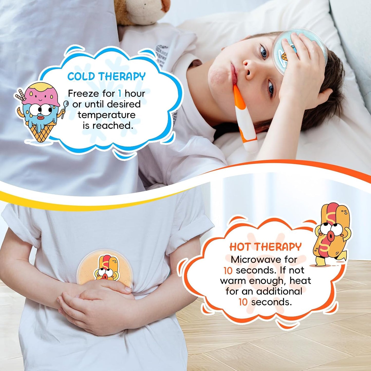 Small Ice Packs, 6 Pcs, Reusable Mini Gel Cold Packs for Injuries, Hot Cold Compress for Kid's Boo Boos, Headaches, Wisdom Teeth, Breastfeeding, Pain Relief, Fever, Mosquito Bite, First Aid 3" X 4.5"
