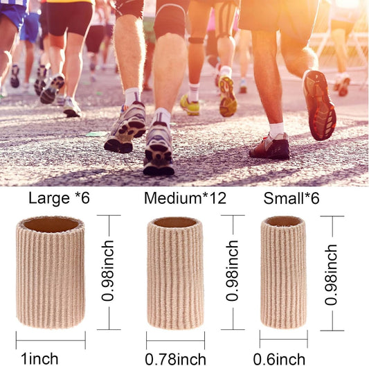 Blulu 24 Pcs Toe Protector Sleeve for Corns, Skin Color, Assorted Sizes