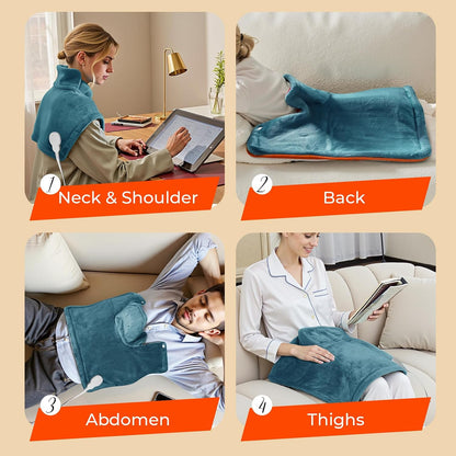 VAAGHANM Heating Pad: Electric Heat Pad -Weighted Instant Heating Pads for Neck and Shoulders-6 Heat Options & 6 Auto Timer Mode-Gift for Women Mom