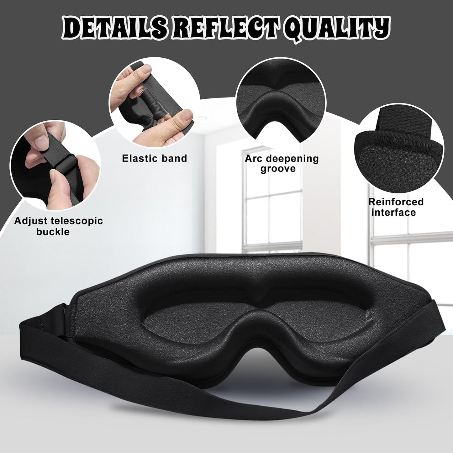3D Advanced Eye Mask for Sleeping, Ultra Delicate Soft Skin Friendly Eye mask,100% Blackout Sleep Eye Mask for Sleep, Eyelash Extension Sleep mask, Sleeping Eye Masks for Men and Women