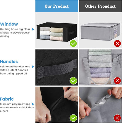 HomeHacks Clothes Organizer Storage Bags, 35L Storage Bins, Gray