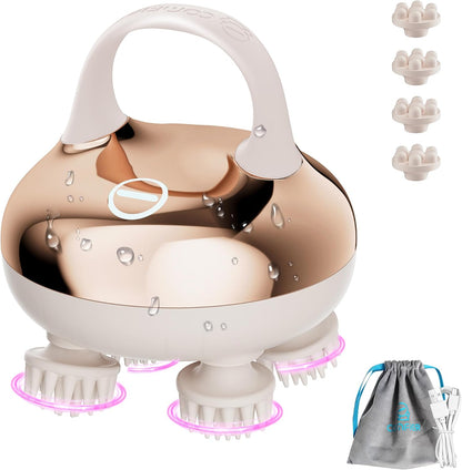 COMFIER Electric Scalp Massager, Waterproof Head Massager with Mutlti-Modes Vibration, Handheld Portable Head Scratcher for Hair Growth, Dog Cat Massager for Deep Clean and Stress Relax
