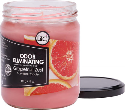 Vanilla Bean Odor Eliminating Highly Fragranced Candle - Eliminates 95% of Pet, Smoke, Food, and Other Smells Quickly - Up to 80 Hour Burn time - 12 Ounce Premium Soy Blend - Colors A