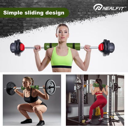 NEALFIT Barbell Pad Squat Pad for Squats—Squat Bar Pad—Great for Weightlifting,Lunges and Hip Thrusts—Foam Sponge Pad—Fit Standard and Olympic Bars Perfectly