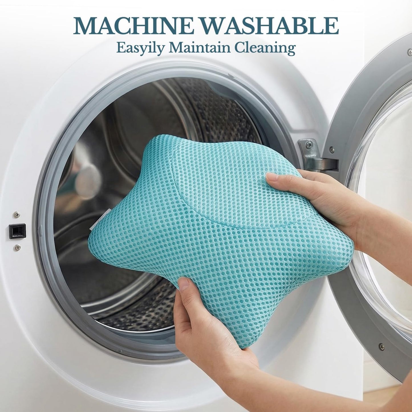 Non Slip Bath Pillow, Luxury Spa Bathtub Head & Neck Rest Support, Permeable Quick Drying Air Mesh Tub Pillow with 4 Large Suction Cups, Fits Any Tubs, Soft and Relaxing (White)