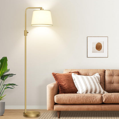 【Upgraded】 Dimmable Floor Lamp, 1000 Lumens LED Edison Bulb Included, Arc Floor Lamps for Living Room Modern Standing Lamp with Linen Shade, Tall Lamp for Bedroom Office Dining Room- Black
