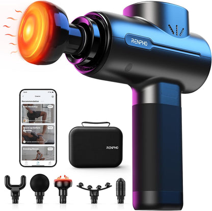 RENPHO Active+ Massage Gun, App-Controlled Guided Courses, Bluetooth