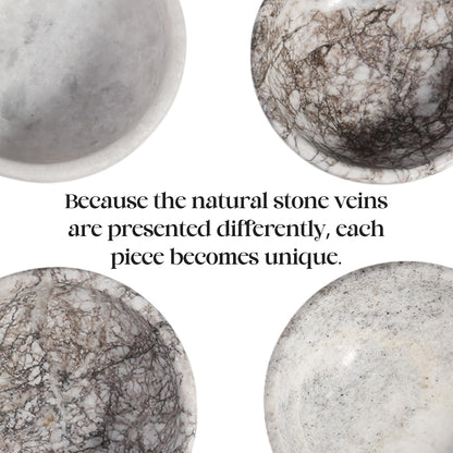 Koville Natural Marble Incense Holder, Incense Holder for Sticks with 9 Holes, Handmade Incense Burner Ash Catcher for Meditation Yoga SPA, Balsam Fir/Palo Santo/Sage/Cone (White)