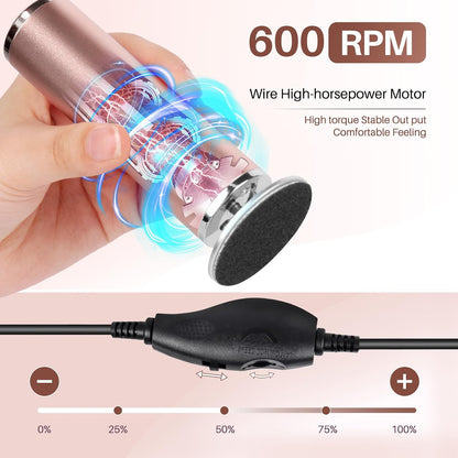 LIONVISON Electric Foot Callus Remover: Adjustable Speed Foot File for Cracked Heels - Working Women's Summer Pedicure Tool with 60pcs Sandpaper Discs - Dead Skin Remover for Dry Feet at-Home