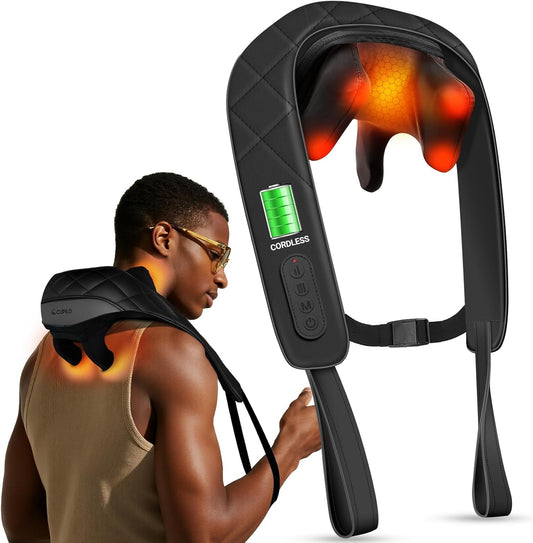 CuPiLo Cordless Neck and Shoulder Massager with Heat,HSA Store FSA Eligible