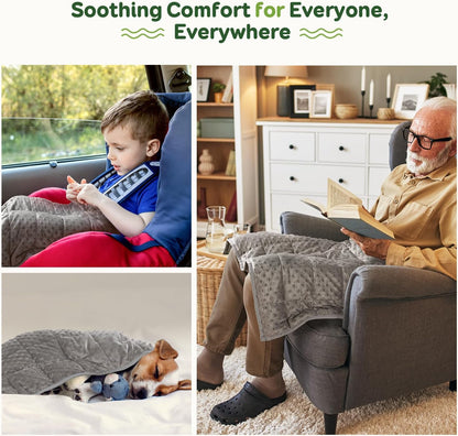 Sivio Weighted Lap Blanket, Weighted Blankets,Soft and Cozy Cooling Heavy Blanket, Calm and Nap, School and Home,2lbs 20 x 30inches, Grey