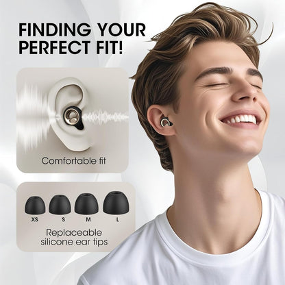 Ear Plugs for Sleeping Noise Cancelling, 60dB Silicone Ear Plugs for Noise Reduction, Reusable Sleeping Earplugs for Snoring, Concert & Shooting Ear Protection with 8 Eartips(Charcoal)