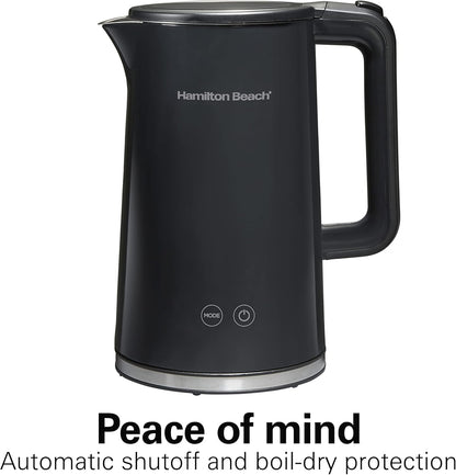 Hamilton Beach Digital Temperature Control Electric Tea Kettle, Hot Water Boiler & Heater 1.7L, 5 Preset Modes + Keep Warm, Fast Boil 1500 Watts, BPA Free, Cool-Touch Exterior, Black (41033)