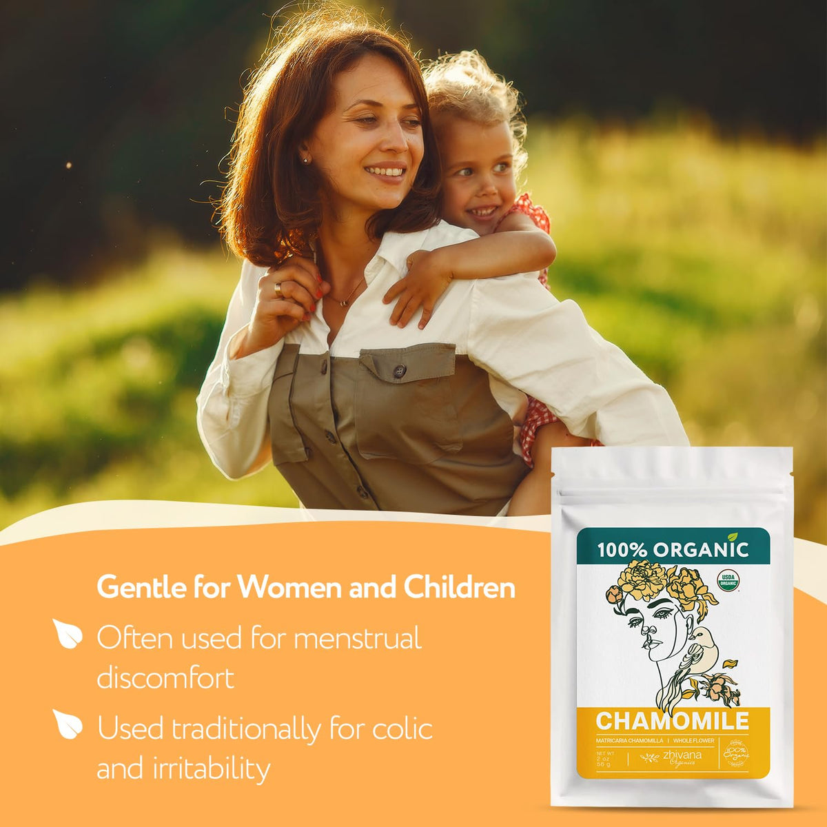 Organic Chamomile Tea Loose Leaf - Manzanilla Orgánica - Herbal Tea (2oz.)