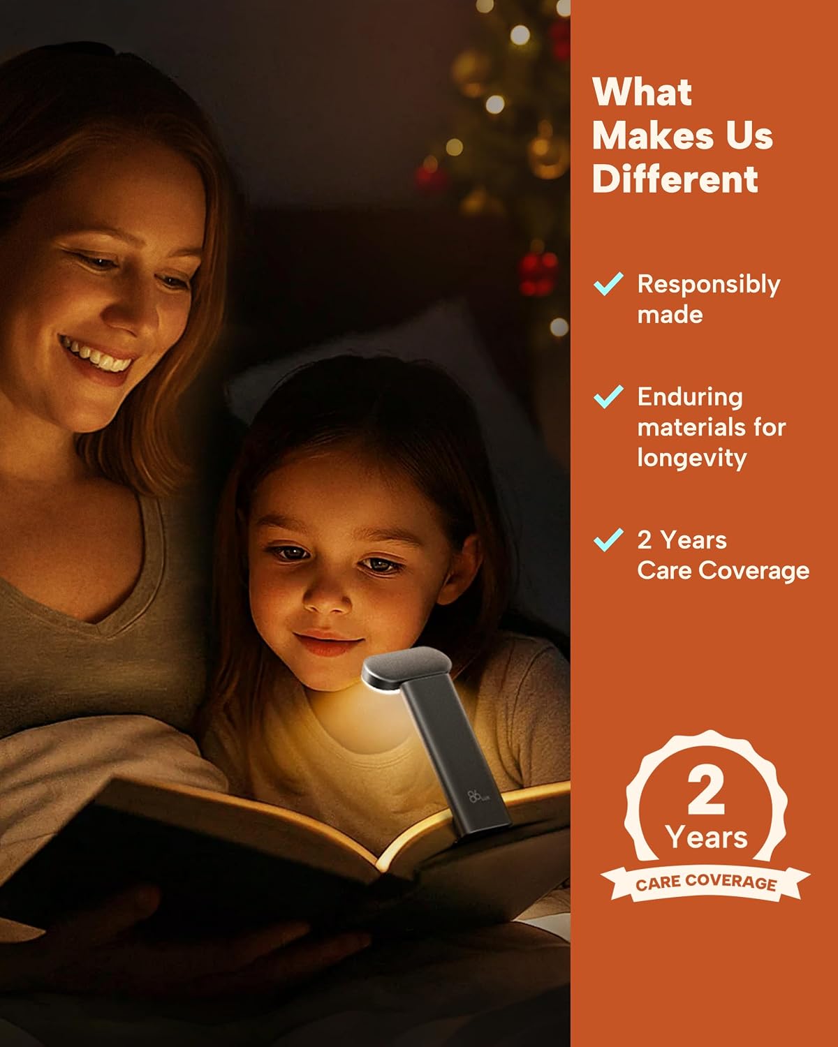 86lux Book Light, Rechargeable Reading Light for Book in Bed