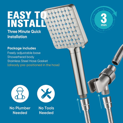 Cobbe Filtered Shower Head with Handheld, High Pressure 6 Spray Mode Showerhead with Filters, Water Softener Filters Beads for Hard Water - Remove Chlorine - Reduces Dry Itchy Skin, Chrome