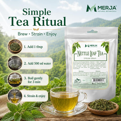 Merja Herbs Nettle Leaf Tea - Bone Wellness & Pain Relief - Natural Caffeine Free - Loose Tea - 100% Natural & Premium Quality 50gr 1.8 oz