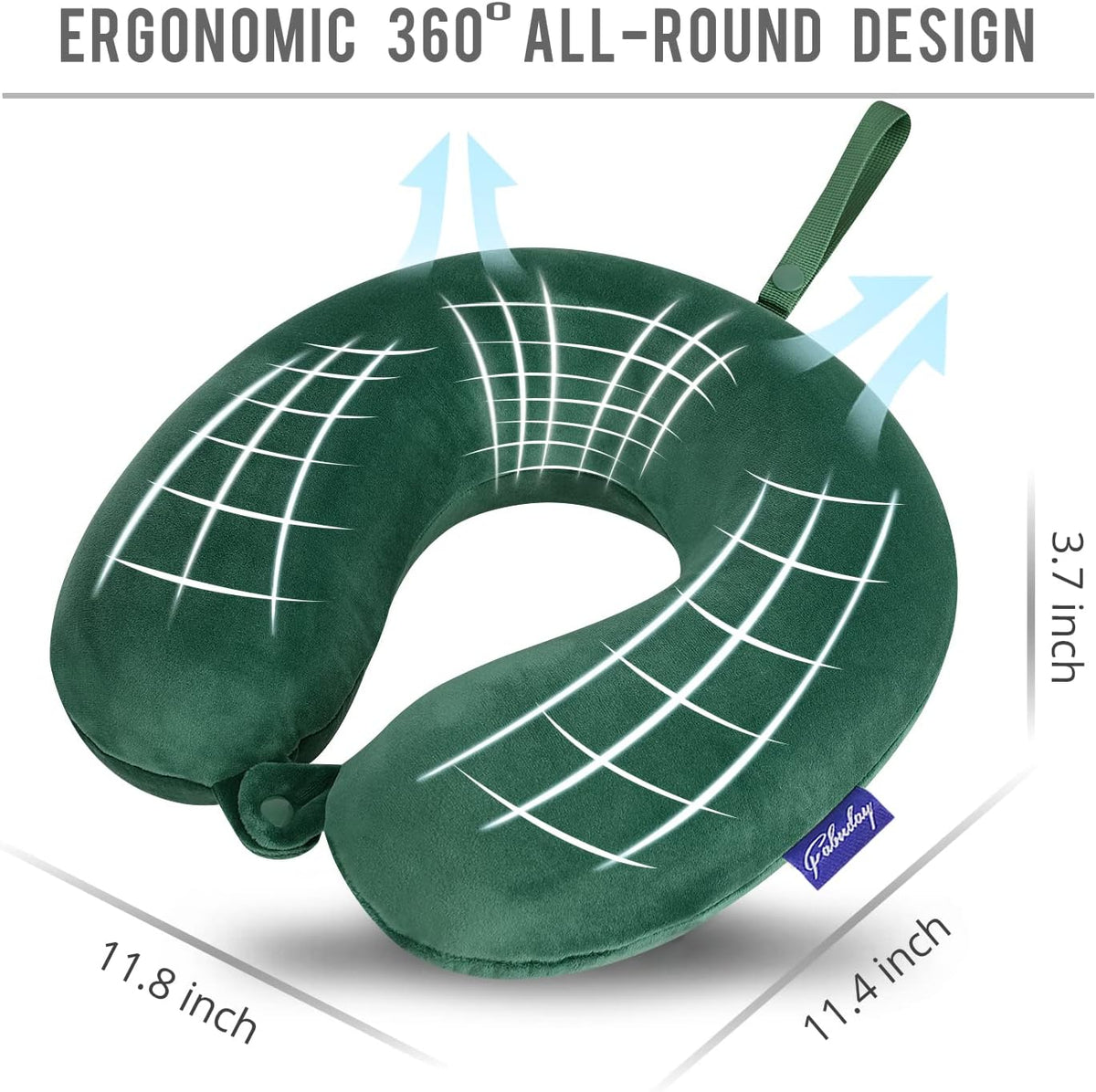 Travel Pillow Memory Foam for Airplanes - Neck Pillow for Traveling, Car, Home, Flight Pillow for Sleeping with Attachable Snap Strap Soft Washable Cover, Provide Head Neck Support Rest, Dark Gray