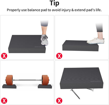Balance Pad 19.8 * 15.7 * 2.4",XL Balance Pad for Physical Therapy,Extra Large Foam Balance Board Stability Pad for Rehabilitation Core Training Stretching Mobility