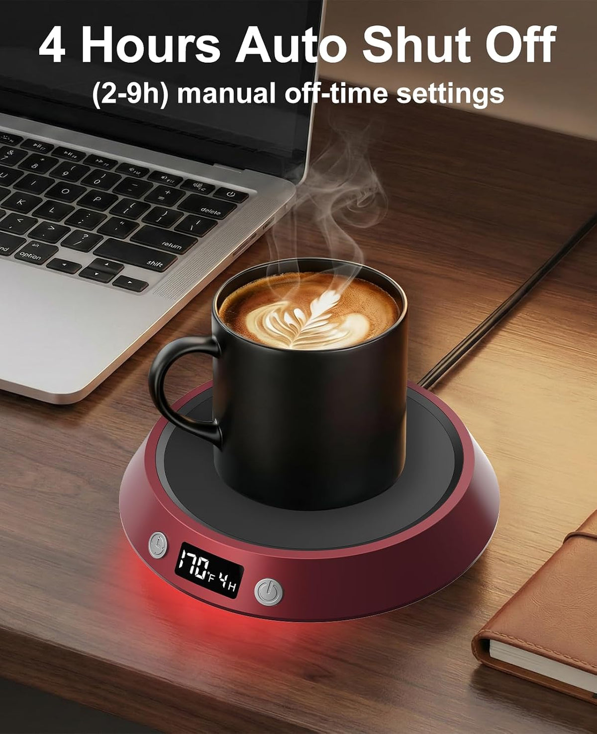 Kepwam Mug Warmer for Desk, Coffee Warmer with 3 Temp Settings & 2-9H Timer