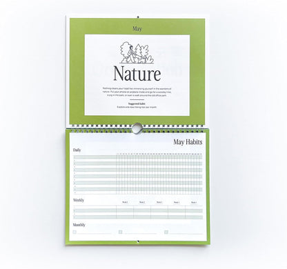 Free Period Press Habit Tracker Calendar & To Do List Planner, Spiral Bound Habit Tracker with Writable Goals, 12 Months Undated, 8"x10”