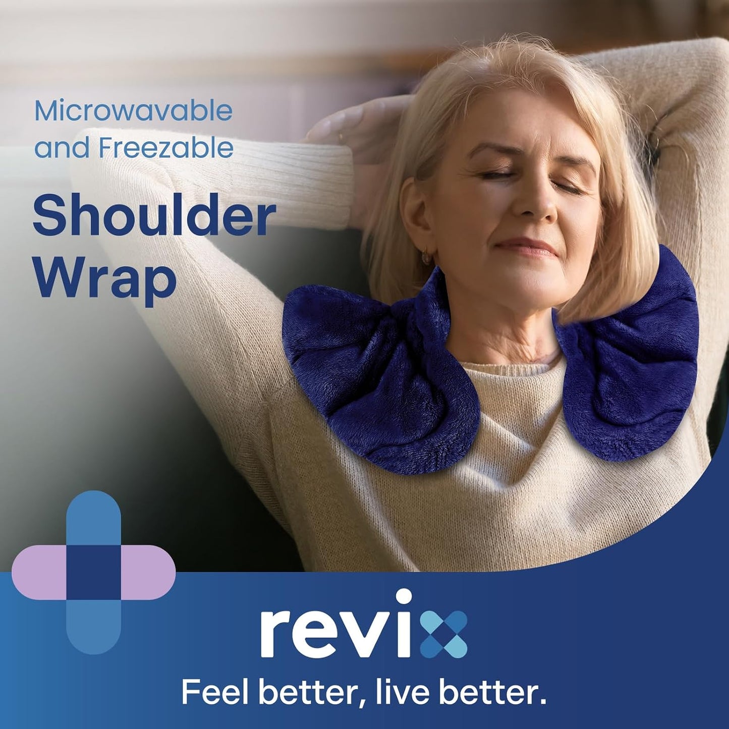 REVIX Microwave Heating Pad for Neck Shoulders and Back with Moist Heat, Weighted Microwavable Heated Neck Wrap Warmer, Scented