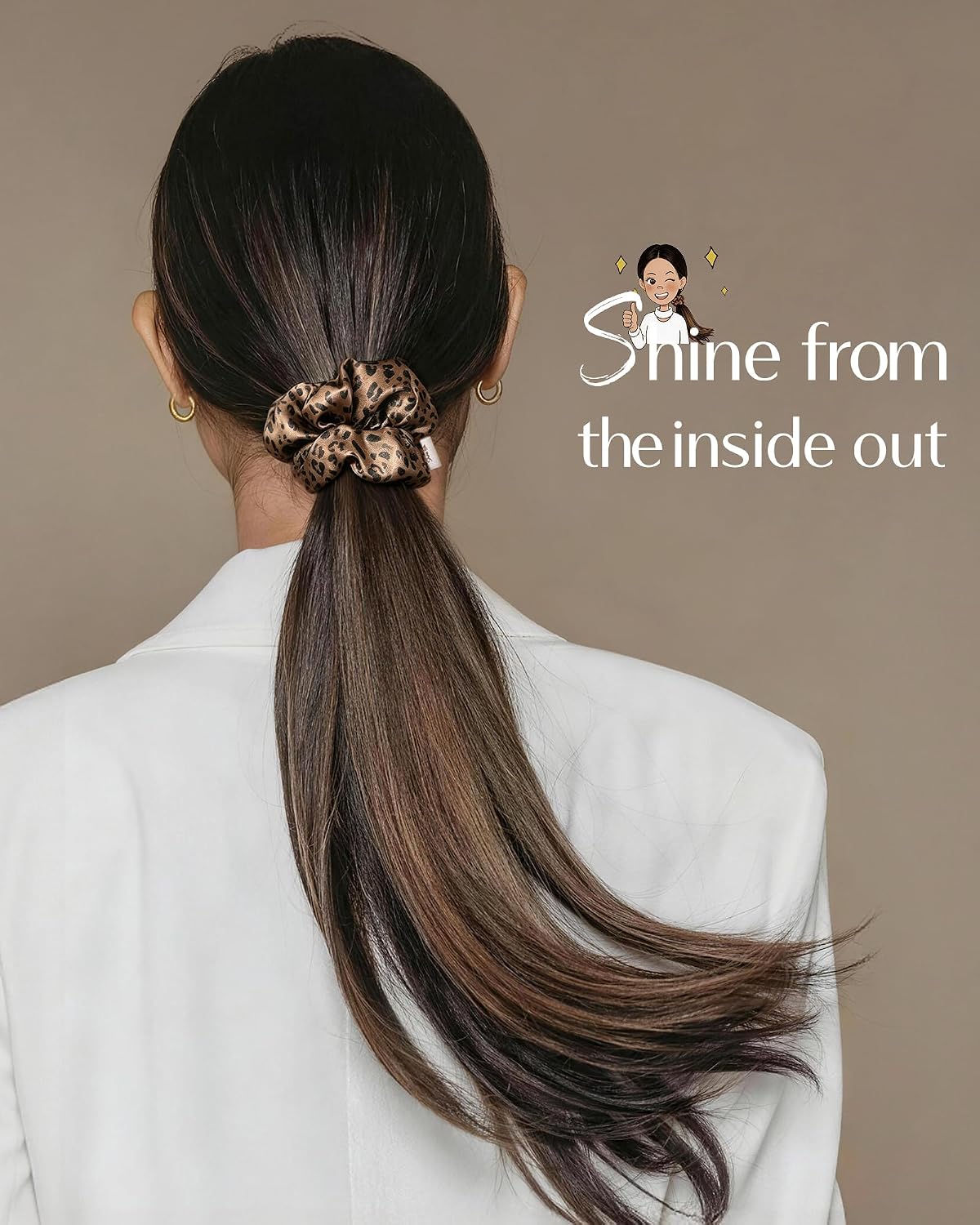 Yanibest 8 Pcs Satin Scrunchies - Silk Scrunchies Ponytail Holders, Soft Satin Hair Ties No Damage, Hair Accessories for Women