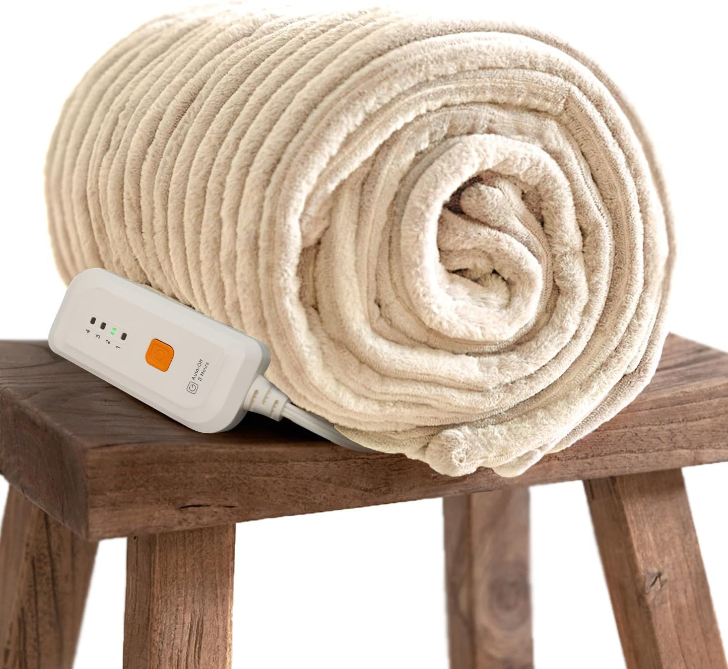 GOTCOZY Heated Throw Blanket, 50''X60'' - Soft Silky Plush Electric Blanket with 4 Heating Levels & 3 Hour Auto Off, ETL Certified, Machine Washable (Grey)
