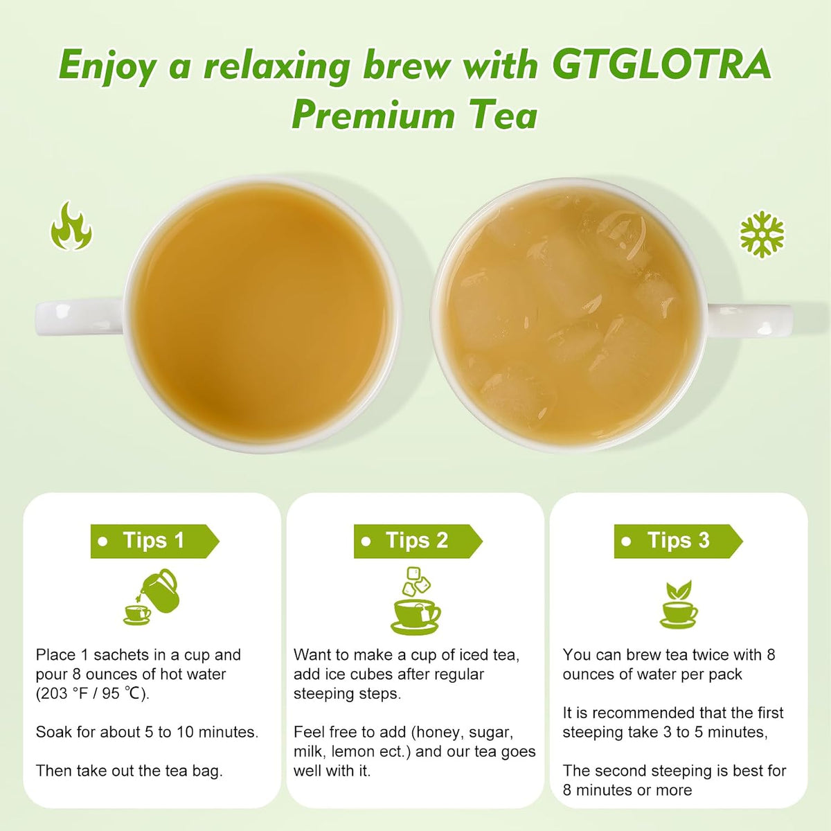 GTGLOTRA Oolong Tea Bags, 24 Whole Leaf Tea Bag, Alternative To Caffeine, 100% Natural Pure Tea, Stress Relief Pyramid Teabags, Suitable for Gifts, Office Reception, Vegan