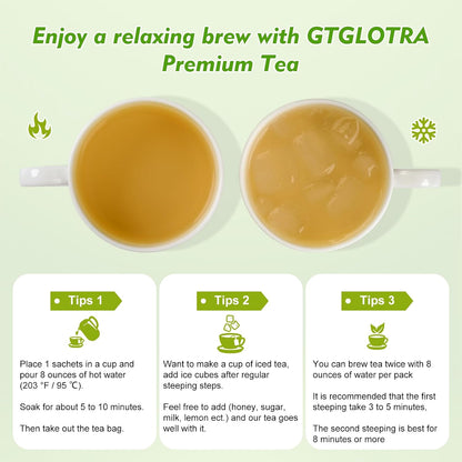 GTGLOTRA Oolong Tea Bags, 24 Whole Leaf Tea Bag, Alternative To Caffeine, 100% Natural Pure Tea, Stress Relief Pyramid Teabags, Suitable for Gifts, Office Reception, Vegan