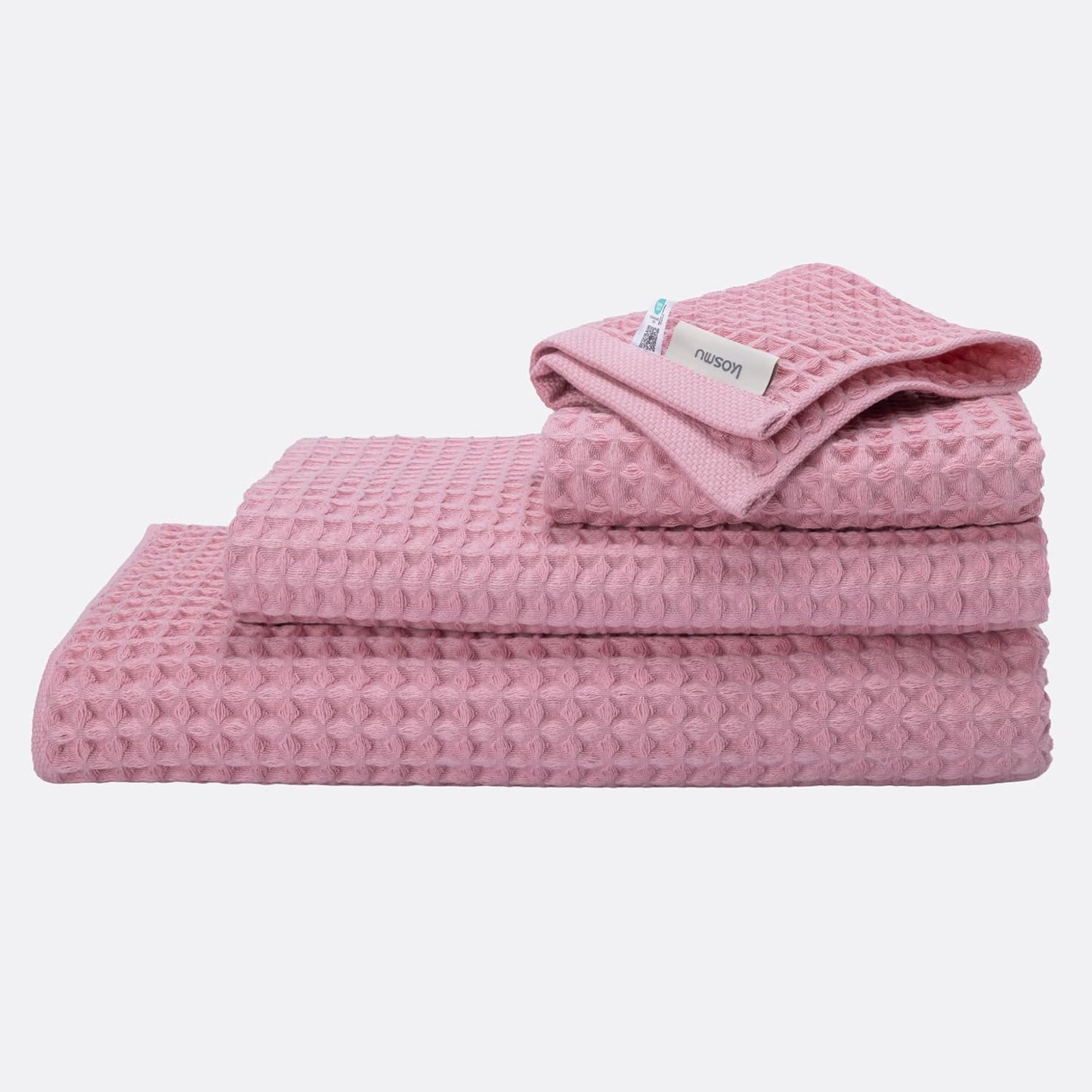 Luxury Organic Japanese Cotton Hair Drying Waffle Towel Wrap for Women | Absorbent, Quick-Dry Head Turban for Shower, Sauna, Spa | Extra Large for Long, Curly, Straight Hair With Button (White, 1 Pc)