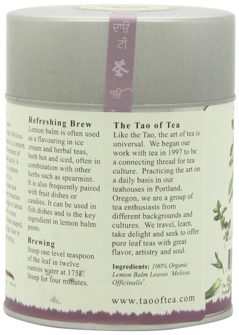 The Tao of Tea, Lemon Balm Herbal Tea, Loose Leaf, 2.0 Ounce Tin
