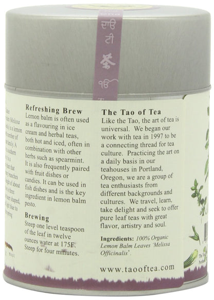 The Tao of Tea, Lemon Balm Herbal Tea, Loose Leaf, 2.0 Ounce Tin