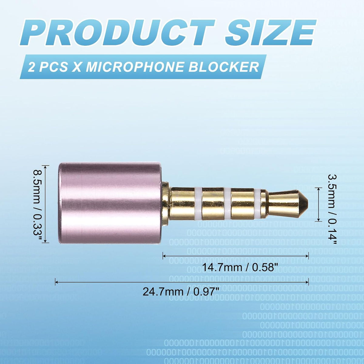 2 Pcs Microphone Blocker, USB 3.5mm Audio Blocker, Silver