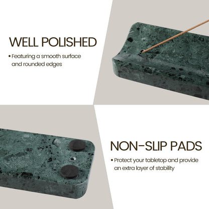 Koville Marble Incense Holder, Incense Holder for Sticks, Incense Sticks Holder Ash Catcher for Meditation Yoga SPA, Natural Stone Incense Burner, Home Table Decor (Grey)