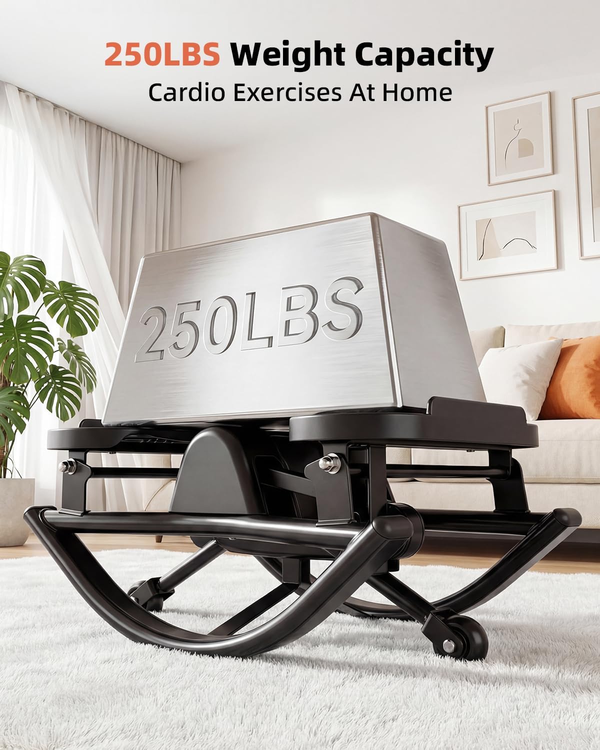 Rock Fitness Stepper for Exercise at Home, Motion Stair Stepper with Resistance Bands for Full Body Workout, Aerobic Workout Machine Fitness Equipment