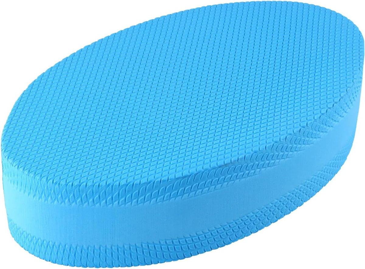 QWORK Stability Trainer Pad - Blue Foam Balance Exercise Cushion for Yoga, Pilates and Fitness - Improves Balance & Ankle Strength
