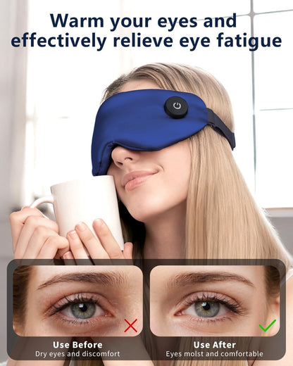 Heated Eye Mask for Dry Eyes, Cordless Sleep Mask with Warm Compress