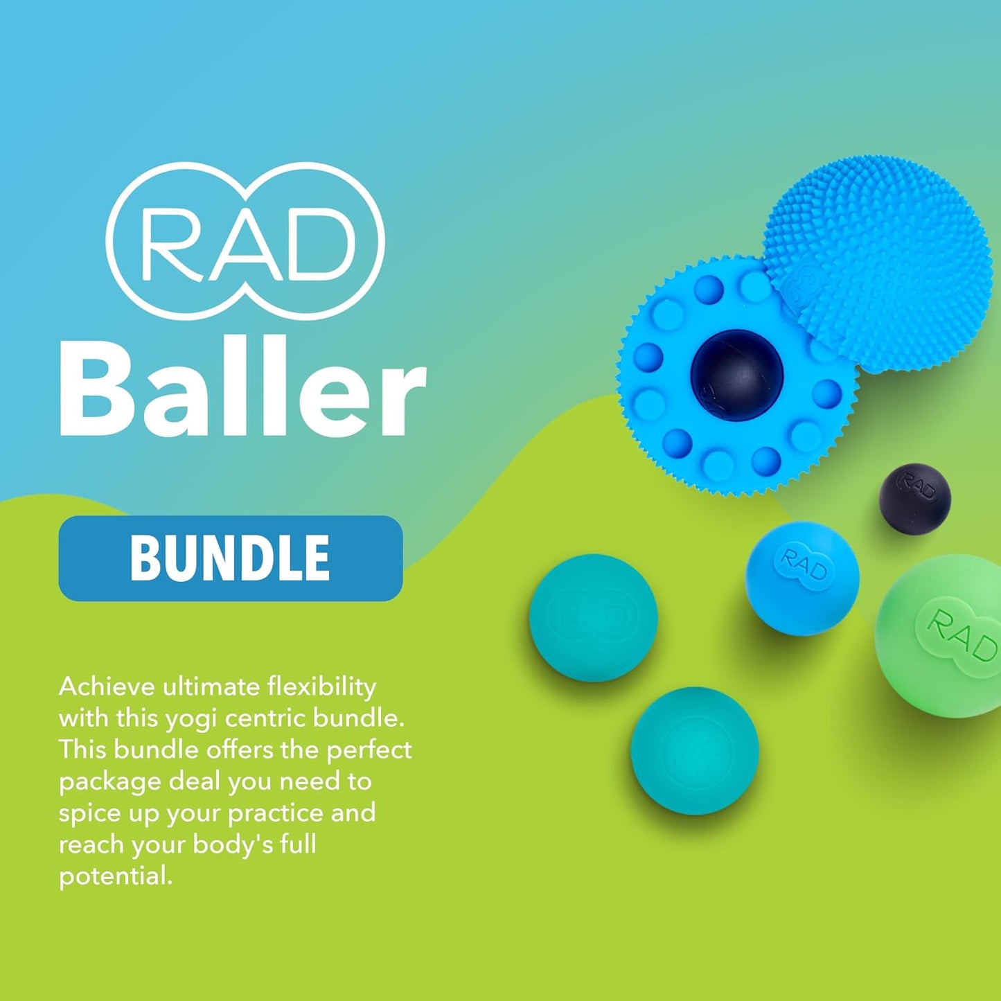 RAD Point Release Kit / 5-in-1 Massage Tool Kit with Block, Massage Balls and Peanut Roller for Self Massage, Mobility and Recovery