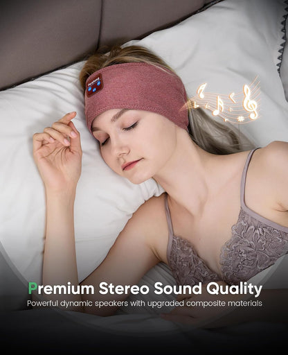 Perytong Sleeping Headphones Bluetooth Headband, Soft Long Time Play Sleeping Headsets with Built in Speakers Perfect for Workout,Running,Yoga,Travel, Darkgray