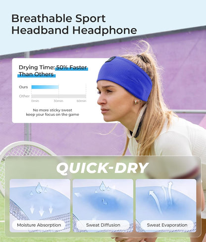 ink-topoint Sleep Headphones Bluetooth 5.4 Headband, 2 in 1 Sleep Mask with Bluetooth Headphones, Wireless Headband Earphones with Ultra-Thin HD Stereo Speaker, Music Headband for Workout Running Yoga