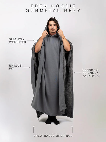 FREE THE SHEEP Eden Hoodie – Oversized Weighted Hoodie Cloak with Ultra-Soft Faux Fur Liner