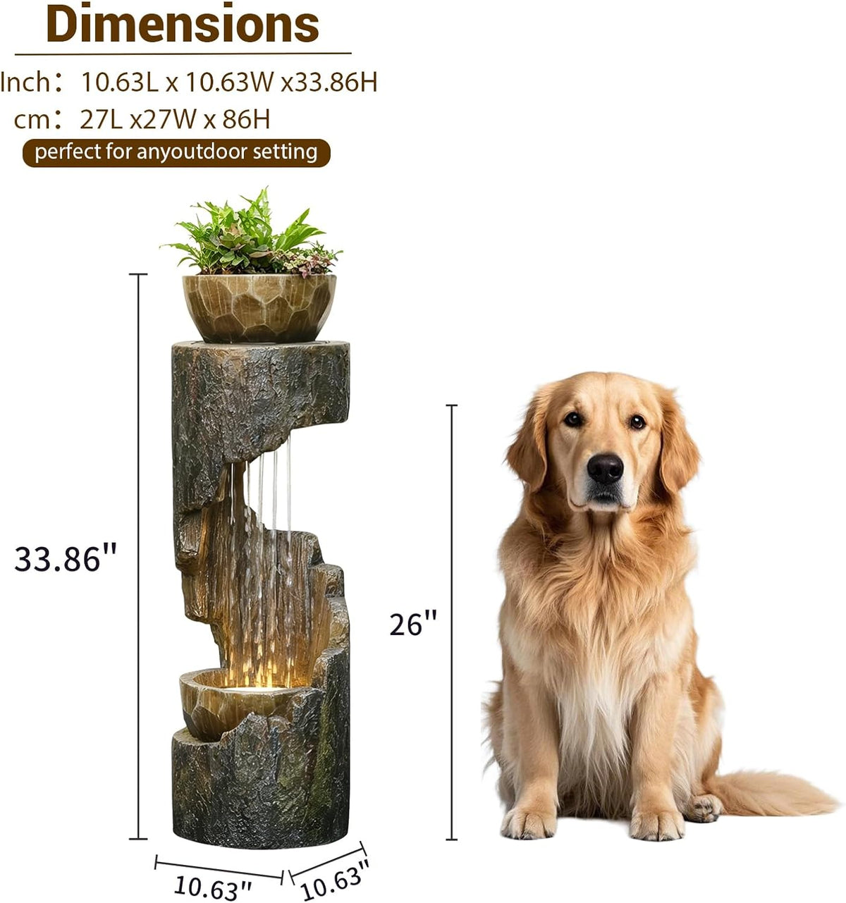 Sunlinua Modern Indoor Tabletop Water Fountain for Office Decor