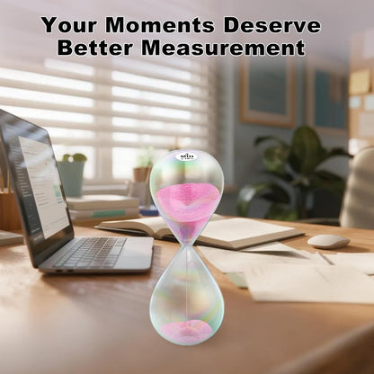 3 Minute Sand Timer,3M Sand Clock with Simple Biloba Puff Design, Reloj De Arena, Large Blue Sand Watch 3 Min Hourglass Sandglass for Home,Desk,Office Decorative (Blue)