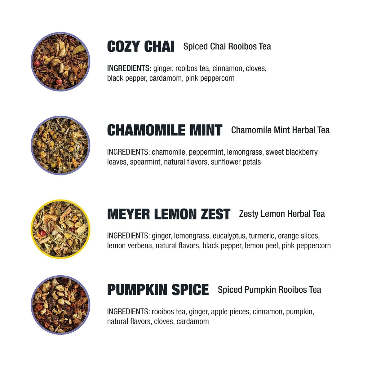 Tiesta Tea Fall Medley Dry Flight Set – Assorted Herbal, Black, Chai